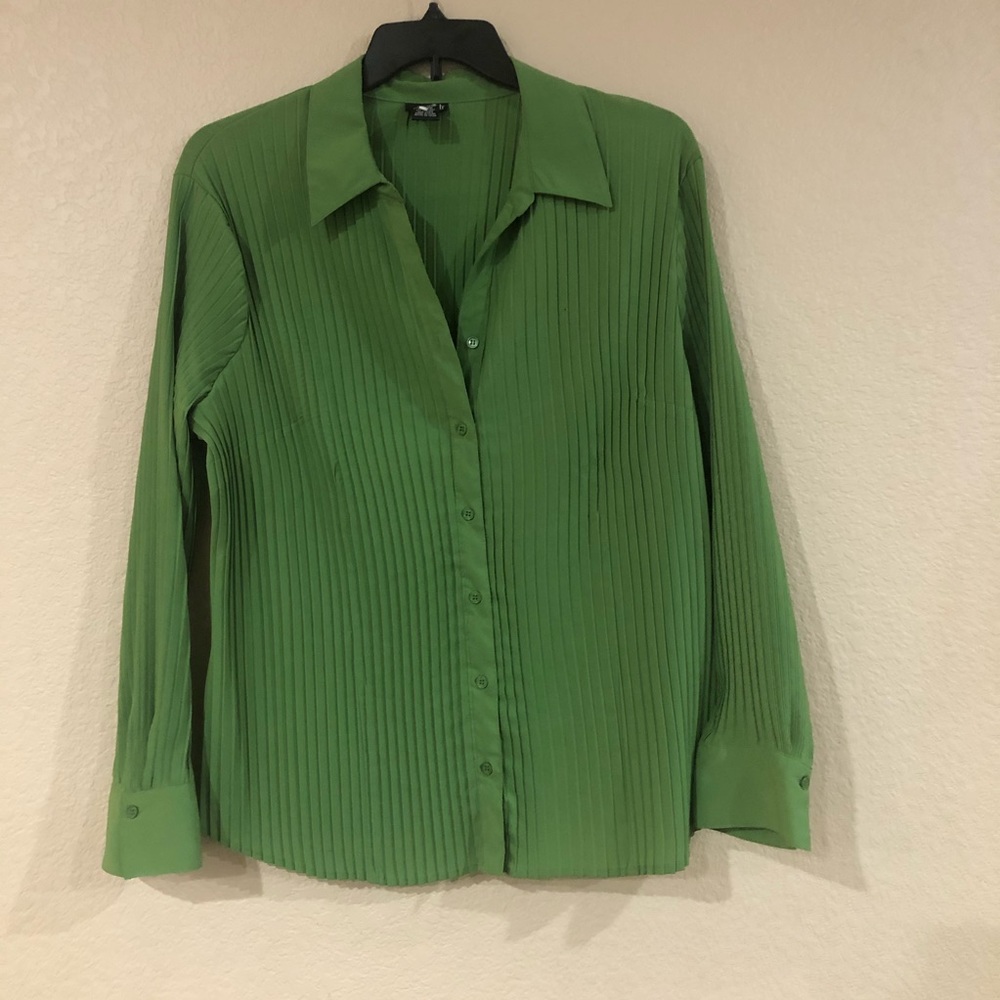 Green button up